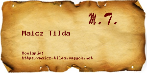 Maicz Tilda névjegykártya